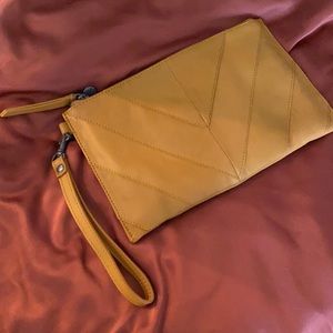 Lucky Brand mustard wristlet